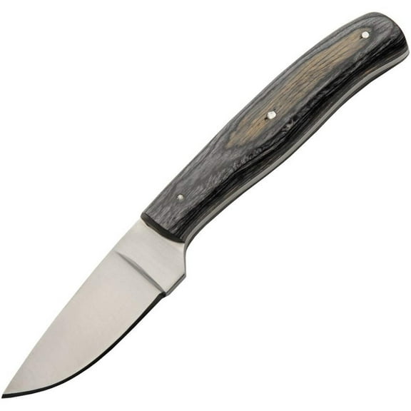 SZCO Supplies 8" Full Tang Outdoor Utility Knife with Black Wood Handle and Leather Sheath