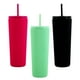 thumbnail image 1 of Juego de 3 Vasos recto Textura diamante doble pared 700 ml con popote, 1 of 10