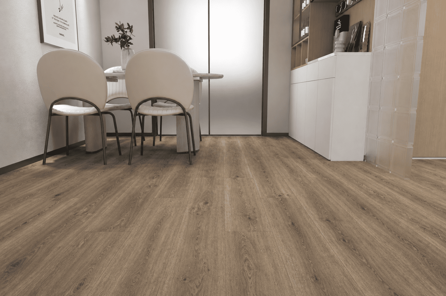 Pisa (taupe brown) 20 MIL Wear Layer 5.5mm Thick x 9 in. W x 60 in. L Click Lock Waterproof Luxury Vinyl Plank Flooring with IXPE (30.18 sqft/case)
