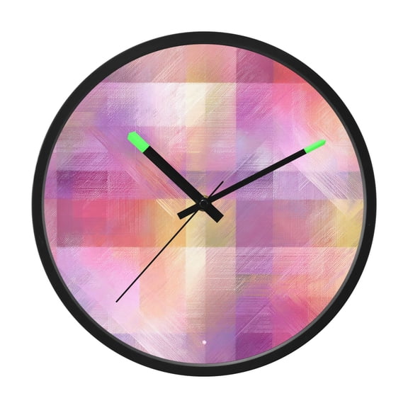 Indoor 12' Voice-Activated Luminous Decoration Wall Clock With LED Night Light Digital Plaid