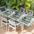 thumbnail image 2 of Camping Car Table Cloths for 8 Foot Rectangle Tables, Farmhouse Cabin Retro Green Wooden Grain Patio Waterproof Elastic Fitted Tablecloths, Washable Rectangular Table Cover for Camping, 2 of 8