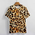 thumbnail image 3 of Leopard Print Pattern Women's T-Shirt Short Sleeve T Shirts Tops Tee Ladies Loose T, 3 of 6