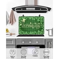 thumbnail image 4 of Large Induction Cooktop Protector Mat St Patrick's Day Stove Top Covers for Electric Stove, Green Shamrocks Farmhouse Checked Rustic Decorative Stove Burner Cover Mats, Glass Top Stove Cover, 4 of 7