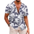 thumbnail image 3 of Camisa hawaiana de manga corta para hombre, corte holgado, estampado floral, camisa hawaiana con botones para playa y crucero tropical, 3 of 6