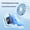 Blue, variant on Mini Clip On Fan Rechargeable 5 Speed 1200mAh Battery Quiet Portable Desk Fan For Outdoor Travel Orange