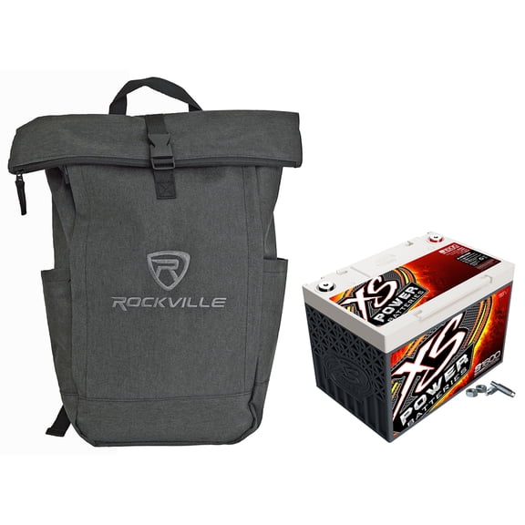 XS Power S1600 Bundle: 16V Group 34 Lightweight AGM Racing Battery, 2000A Max, 3/8 Stud Terminal, RPAK Backpack, 2-items