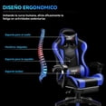 thumbnail image 4 of Silla Gamer Ergonómica Vidita GX2000 Con Apoyapiés y Respaldo Reclinable Negro Azul, 4 of 8