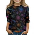 thumbnail image 2 of Grblisyd Boys Girls 3/4 Sleeves Halloween Tops Casual Crewneck Trendy Graphic Shirts for Fall Daily Wear Clothes, 2 of 6