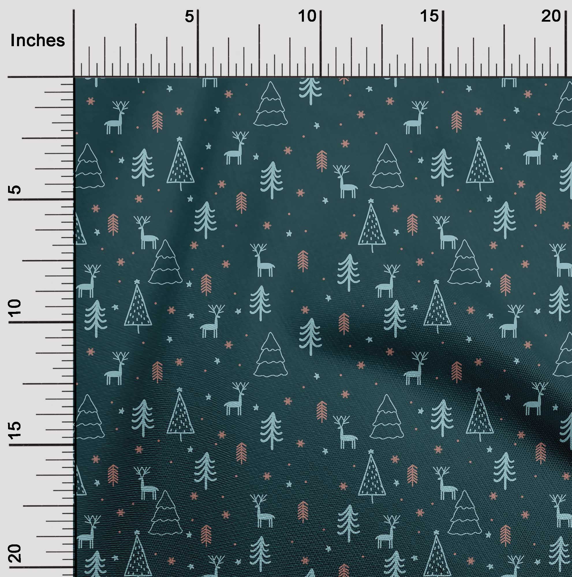 oneOone Cotton Poplin Twill Black Fabric Christmas Doodle Quilting Supplies Print Sewing Fabric By The Yard 56 Inch Wide