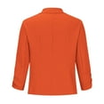 thumbnail image 6 of VSSSJ Womens Blazer Jacket Ruched 3/4 Sleeve Button Slim Fit Solid Color Casual Office Blazers Lightweight Suit Coat for Work Orange XL, 6 of 8