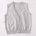 thumbnail image 2 of FamilyThread Kids Button-up Cardigan Vest Sleeveless V-Neck Cotton Knit Sweater Casual Outerwear For 12-16Y, 2 of 5