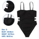 thumbnail image 2 of Traje de baño de una pieza sexy negro para mujer con hombros descubiertos y abertura lateral doble. Traje de baño creativo., 2 of 5