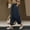 Navy, variant on Oplxuo Baggy Linen Cargo Pants for Women Casual Summer Elastic Waist Loose Joggers Lounge Trousers with Pockets