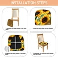 thumbnail image 4 of Sunflowers Bouquet Seat Covers for Dining Room Chairs Set Of 4,Stretch Printed Washable Chair Seat Cover with Elastic Ties and Button,Removable Waterproof Couch Cushion Covers, 4 of 6