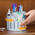 thumbnail image 5 of Rotating Mesh Desk Organizer, Round Spinning Pen & Candy Holder with 4 Compartments, Multi-Functional Desktop Storage Caddy for Office, Art Supplies, Classroom & Home, Blue, 5 of 6