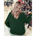 thumbnail image 4 of Christmas Sweaters for Women Casual Loose Scoop Neck Pullover Sweater Letter Merry Printed Ugly Christmas Sweater Green Shermie, 4 of 6