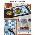 thumbnail image 6 of nqOlkjepod Large Induction Cooktop Protector Mat 36"x21", Geometric Blue Ombre Stove Top Covers for Electric Stove, Modern Gradient White Ocean Striped Stove Burner Cover Mats, Glass Top Stove Cover, 6 of 8