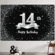 thumbnail image 1 of Hamigar Fondo De Cartel De Feliz Cumpleaños Número 14 De 6 X 4 Pies, Decoraciones De Cumpleaños De 14 Años, Suministros Para Fiestas Para Niñas Y Niños, Negro Plateado, 1 of 5