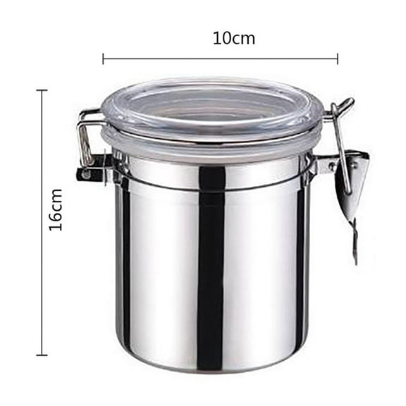 Stainless Steel Airtight Food Storage Container | 1-3L Capacity for Coffee Beans, Tea, Milk Powder | Mirror Polished Buckle-Lock Fresh-Keeping Jar | 4 Sizes Available