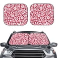 thumbnail image 2 of Haiem Red Flowers Car Windshield Sun Shade (2 Pieces) Foldable Windshield Sun Shade Car Accessories for Truck SUV Pickup-Medium, 2 of 7