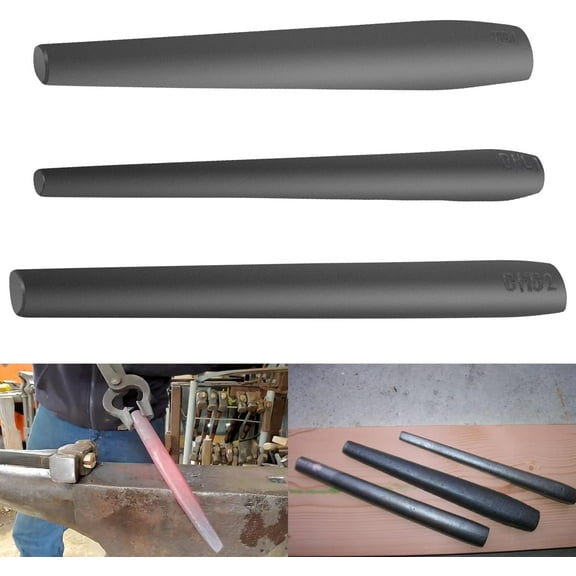 3 Pcs Blacksmith Drifts Kit Large Hammer Tomahawk Mouse Ax Drifts Hammer Eye Drift Tool Kit for Blacksmith Knifemakers Approximate 11” and 2 Lb