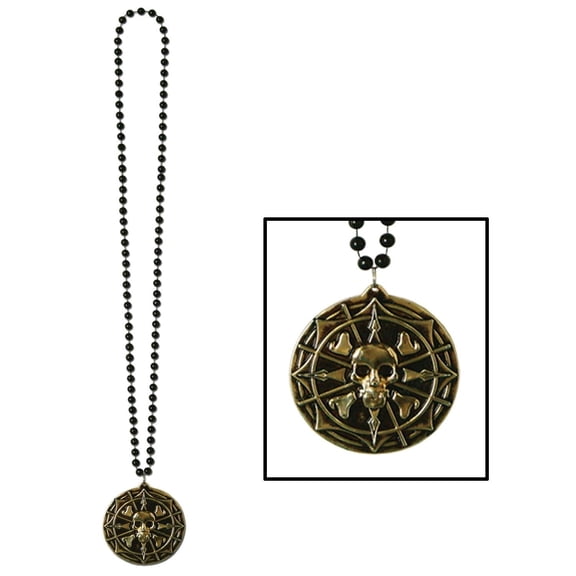 Beistle Pirate Party Beads with Pirate Coin Medallion (Case of 12)