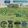 thumbnail image 5 of Sportspower 800LBS Park Ridge Metal Swing Set for Kids Ages 3-8, Backyard Playset with 2 Swings, Standing Swing, Roman Glider, Teeter Totter, 5-Ft Slide with Lifetime Warranty, BONUS Anchor Kit, 5 of 6