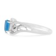 thumbnail image 4 of 10k White Gold Oval Blue Topaz And Diamond Ring, 4 of 6