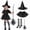 Black, variant on LYHaoo 4 Pcs Halloween Witch , Kids Girls Cute Tutu Skirt with Witch Hat Broom Striped High Stockings for Themed Party(4-10 Years)