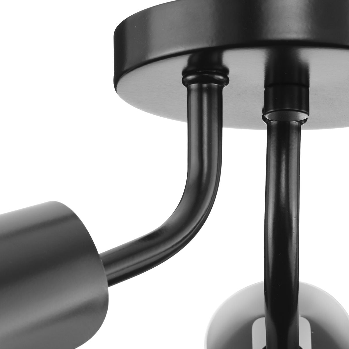 Progress Lighting Cornett 3-Light Close-to-Ceiling Fixture, Matte Black, Metal Reflector Shades