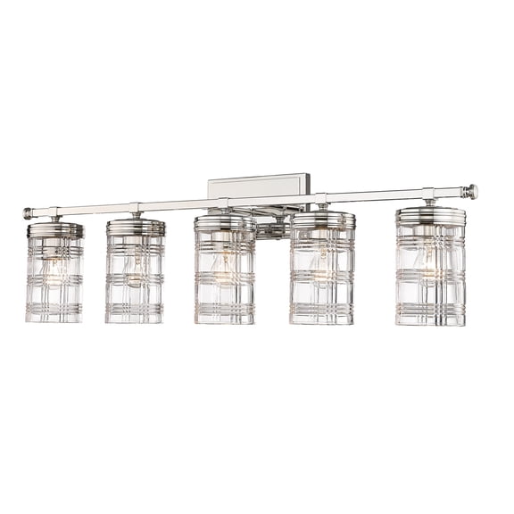 344-5V-PN-Z-Lite-Archer - 5 Light Bath Vanity-11 Inches Tall and 38 Inches Wide-Polished Nickel Finish