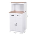 thumbnail image 4 of Microwave Cabinet, Kitchen Storage Cabinet with 2 Doors and 2 Drawer, Buffet Cabinet Sideboard with Adjustable Shelves, Microwave Stand Cabinet for Kitchen, Dining Room, White, 4 of 7