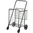 BENTISM Folding Shopping Cart 110 lbs Rolling Grocery Laundry Cart