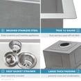 thumbnail image 4 of Ruvati USA RVU6421 20 x 12 in. Drop-in Topmount Laundry Utility Workstation Sink with 16 Gauge Stainless Steel, 4 of 7