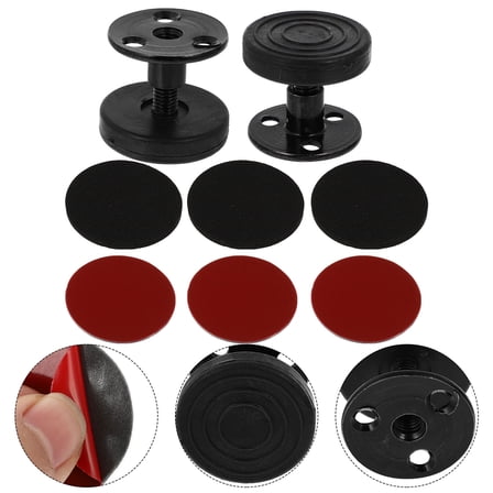 GOOHOCHY  2 Pcs Threaded Bed Frame Stabilizer Headboard Stoppers Black