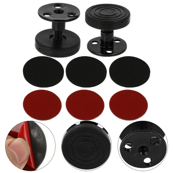 GOOHOCHY  2 Pcs Threaded Bed Frame Stabilizer Headboard Stoppers Black