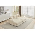 thumbnail image 2 of Combination Modular Convertible Sectional Sofa Bed Set,Armrest storage, Stainless steel cup holder, USB, Upholstered Sofa, Deep Seat, Living Room, Loft, 2 of 8