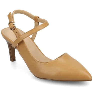 Journee Womens Scipio Crossover Ankle Strap Pointed Toe Pumps, Widths Available