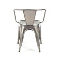 thumbnail image 3 of Dreux Gunmetal Steel Stackable Dining Chair (Set of 2), 3 of 7