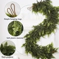 thumbnail image 5 of Lighted Norfolk Pine Garland with Warm White LED Lights, Soft Touch Artificial Christmas Greenery, Table Fireplace Wall Stair Railing Decor, Flexible Winter Home Accent, Green-M, 5 of 8