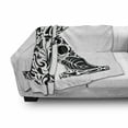 thumbnail image 3 of Letter K Soft Flannel Fleece Throw Blanket, Nature Inspired Black Silhouettes Swirls Abstract Rural Field Pattern, Cozy Plush for Indoor and Outdoor Use, 60" x 80", Black White, by Ambesonne, 3 of 6