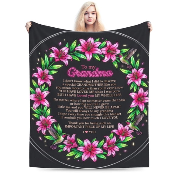 Grandma Blanket Gifts, Birthday Gifts for Grandma, Soft Cozy Flannel Throw Blanket Gift for Great Grandmother, Grandmom Nana, Mothers Day Christmas 50x40