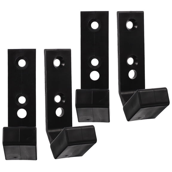 KONTONTY 4Pcs Black Barbell Rack Wall Mount Holder with Safe Durable Material for Gym Use