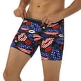 thumbnail image 3 of Salouo American With Lips Pattern Men's Boxer Briefs, Soft & Breathable Underwear Elastic Waistband Briefs for Men,1-Pack, 3 of 7