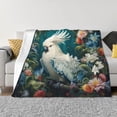 thumbnail image 1 of Balery Tropical Parrot Floral Artwork Manta de Franela con Dibujo, Lujo Ultra Suave y Cálido, Antipelusa y Resistente a las Arrugas para Cama, Sofá, Camping -80"x60", 1 of 6