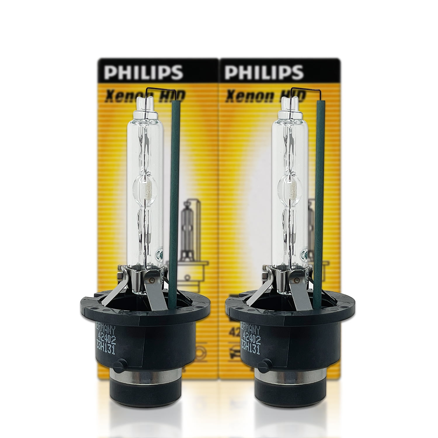 Pack of 2 Bulbs OEM Light Yellow 55W H1 4300K Heavy Duty HID Xenon Replacement Bulbs for Aftermarket HID kit 