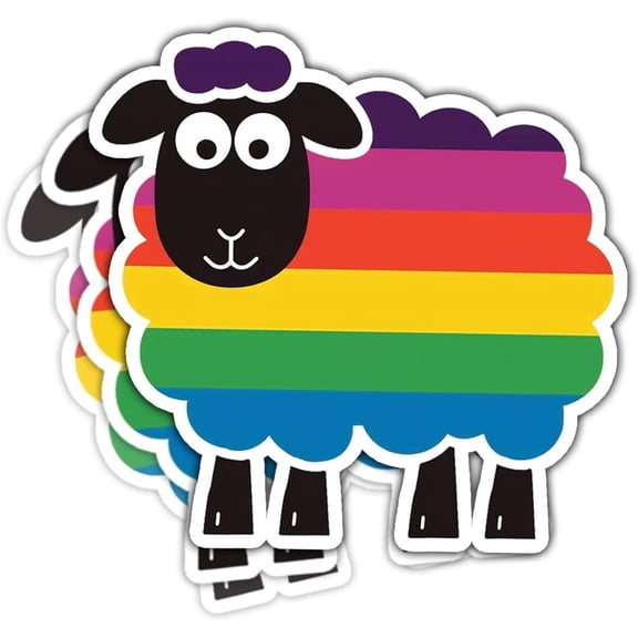 Rainbow Sheep of The Family LGBT Pride Sticker, Sheep Stickers, Funny Gay Stickers, Sarcastic Water Bottle Stickers- Vinyl Stickers 3'' for Laptop Phone Car Window Helmet (3x3inch)