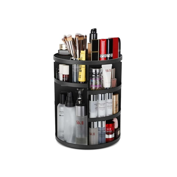 Organizador de cosméticos MYRVA giratorio 360 grados color Negro
