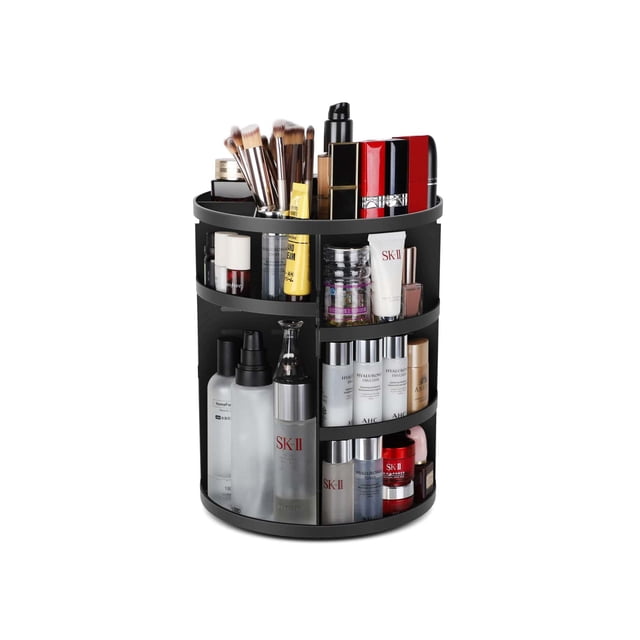 Organizador de cosméticos MYRVA giratorio 360 grados color Negro