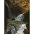 thumbnail image 2 of Jean-Joseph-Xavier Bidauld 11x14 Gold Ornate Wood Frame and Double Matted Museum Art Print Titled - View of the Waterfalls at Tivoli (1788), 2 of 4